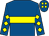 Royal blue, yellow hoop, diamonds on sleeves, royal blue cap, yellow spots (Thoroughbred Homes Ltd)