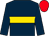 Dark blue, gold hoop, red cap (Mrs Eithne Thompson)