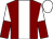 Maroon, white panel, halved sleeves, white cap (Plan B Partnership)