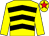 Yellow & black chevrons, yellow sleeves, yellow cap, red star (Patrick Hale)