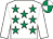 White, emerald green stars, white sleeves, quartered cap (Mrs Siobhain Fahey)