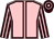Pink, brown seams, brown and pink striped sleeves, hooped cap (Peter Turner & Lynne Webb)