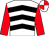White & black chevrons, red sleeves, red & white quartered cap (Sligo Racing Club)