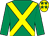 Emerald green, yellow cross sashes, yellow cap, emerald green stars (John Kennelly)
