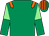 Emerald green, orange epaulettes, light green halved sleeves, emerald green & orange striped cap (Boom Baby Boom Syndicate)