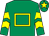 Emerald green, yellow hollow box, yellow chevrons on sleeves, yellow star on cap (Sean Kyne)