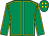 Emerald green, yellow seams, emerald green cap, yellow spots (M J Smith)
