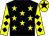 Black, yellow stars, yellow sleeves, black diamonds, yellow cap, black star (Eddie & Dai)