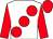 White, large red spots, sleeves and cap (Mr William Slattery)