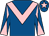 Royal blue, pink chevron, diabolo on sleeves, royal blue cap, pink star (Mr S P Hudson & Mr Brian Rothwell)