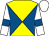 Yellow and royal blue diabolo, white sleeves, royal blue armlets, white cap (Damon Bainbridge)
