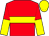 Red, yellow hoop, halved sleeves, yellow cap (Mr Jonathan Gill)