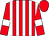 Red and white stripes, red sleeves, white armlets, red cap (Mrsk Exall/thegeneralasphaltecompanylt)