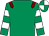 Emerald green, maroon epaulets, emerald green and white hooped sleeves, quartered cap (Exors Of The Late Mr C Friel)