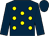 Dark blue, yellow spots, dark blue sleeves and cap (Clive Cox Racing Ltd)
