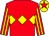 Red, yellow triple diamond, striped sleeves, yellow cap, red star (Mr Philip Banfield)