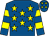 Royal blue, yellow stars, hooped sleeves and stars on cap (Rowdown Stables)
