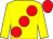 Yellow, large red spots, red cap (Mr Paul Eggett)