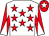 White, red stars, red and white diabolo on sleeves, red cap, white star (Jane Price, Neil Price & Keith Loads)