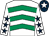 White & emerald green chevrons, white sleeves, dark blue stars, dark blue cap, white star (Ms Rosha Lyttle)