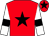 Red, black star, white sleeves, black armlets, red cap, black star (Mr David Channon)