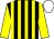 Black & yellow stripes, yellow sleeves, white cap (Sheerans Coolrain Syndicate)