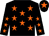 Black, orange stars, orange star on cap (Arion Racing Club)