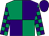 Emerald green and purple (quartered), checked sleeves, purple cap (Mrs K Hawke, W Simms & Dragonfly Racin)