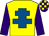 Yellow, royal blue cross of lorraine, purple sleeves, purple and yellow check cap (D Harrison J Logan J Rimmer & S Smith)