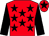 Red, black stars, black sleeves, black star on cap (On Each Way Syndicate)