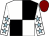 White and black (quartered), white sleeves, light blue stars, maroon cap (Having A Mare I)