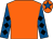 Orange, royal blue sleeves, black diamonds, orange cap, royal blue star (Mrs Belinda Miles & Mrs Valda Burke)