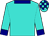 Turquoise, navy blue collar and cuffs, check cap (Brightwalton Bloodstock Ltd)