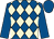 Royal blue and beige diamonds, royal blue sleeves and cap (The Kathryn Stud)