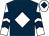 Dark blue, white diamond, white and dark blue chevrons on sleeves, white cap, dark blue diamond (Commission Air Limited)