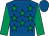 Royal blue, emerald green stars and sleeves, royal blue cap (R E F Ten)
