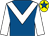 Royal blue, white chevron & sleeves, yellow cap, royal blue star (Oran Gentlemen Syndicate)