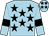 Light blue, black stars, black armlet, light blue cap, black stars (John J Dillon)