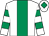 White, emerald green stripe, hooped sleeves and diamond on cap (Glastonburys & On The Gallops 1)