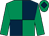 Emerald green and dark blue (quartered), emerald green sleeves, emerald green cap, dark blue diamond (Mr D S Lee)