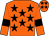 Orange, black stars, armlets and stars on cap (Winog Racing Limited)