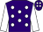 Purple, white spots, sleeves and spots on cap (Recommended Freight Ltd & Trade Trux)