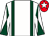 White, dark green braces, diabolo on sleeves, red cap, white star (Pam's People)