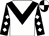 White, black chevron, black sleeves, white diamonds, quartered cap (Mr Andrew J Martin)