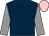 Dark blue, grey sleeves, pink cap (Mrs P M Sly)