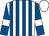 White and royal blue stripes, royal blue sleeves, white armlets, white cap (Mrs Jessica Keys)