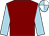 Maroon, light blue sleeves, light blue and white quartered cap (Mr Tom Weston)