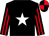 Black, white star, black and red striped sleeves, quartered cap (Mr Romilly Stuart-jervis)