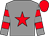 Grey, red star, hooped sleeves, red cap (Miss Ruby Pickard)