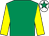 Emerald green, yellow sleeves, white cap, emerald green star (Thomas G Twomey)